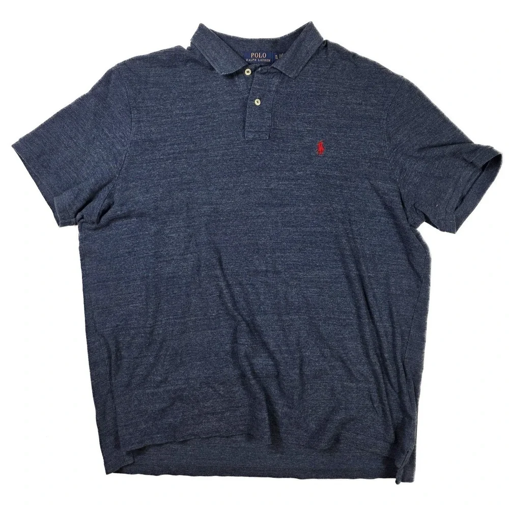 Polo Ralph Lauren Classic Fit Navy 1/4 Button Short Sleeve Polo‎ Men's Size XL